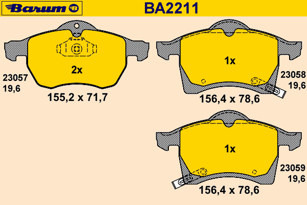 Brake Pad Set, disc brake BA2211