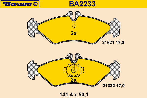 Bremsbelagsatz, Scheibenbremse BA2233