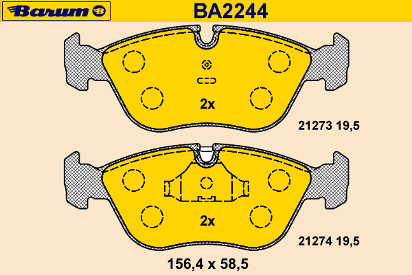 Kit de plaquettes de frein, frein à disque BA2244