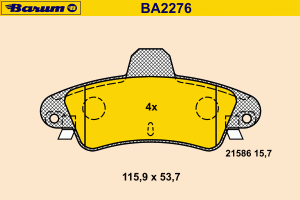 Комплект тормозных колодок, дисковый тормоз BA2276