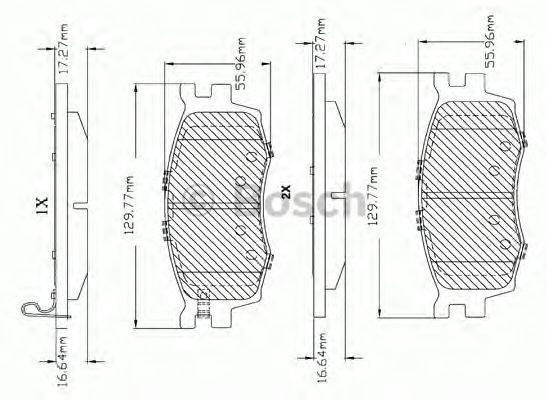 Kit de plaquettes de frein, frein à disque F 03B 150 160