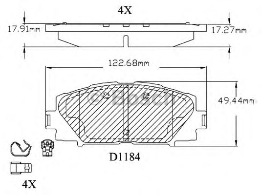 Комплект тормозных колодок, дисковый тормоз F 03B 150 166