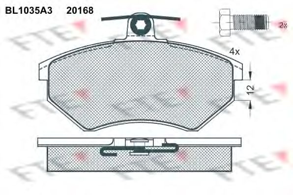 Kit de plaquettes de frein, frein à disque BL1035A3