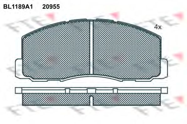 Комплект тормозных колодок, дисковый тормоз BL1189A1