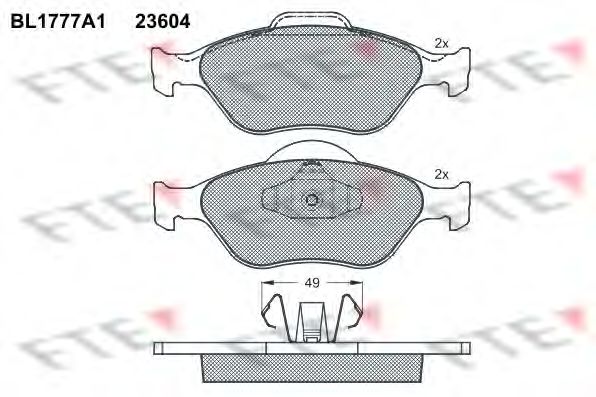 Комплект тормозных колодок, дисковый тормоз BL1777A1