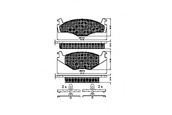 Комплект тормозных колодок, дисковый тормоз 31033