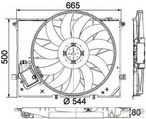 Вентилятор, охлаждение двигателя 8EW 351 040-091