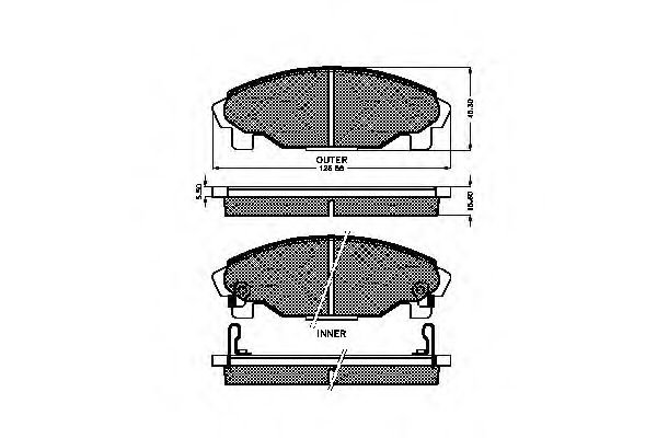 Комплект тормозных колодок, дисковый тормоз 32025
