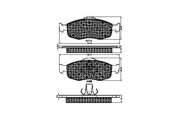 Комплект тормозных колодок, дисковый тормоз 32062