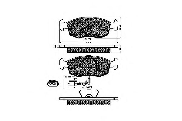 Комплект тормозных колодок, дисковый тормоз 32151