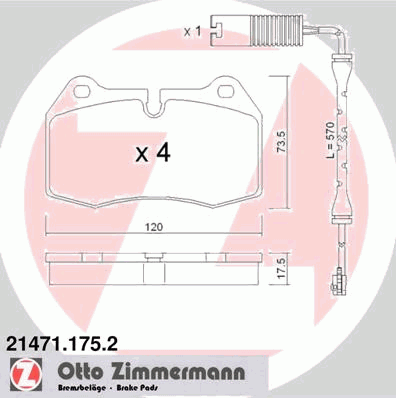 Bremsbelagsatz, Scheibenbremse 21471.175.2