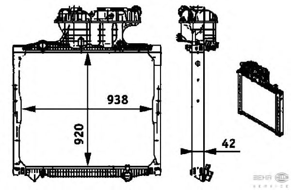 Radiador, refrigeración del motor 8MK 376 721-681