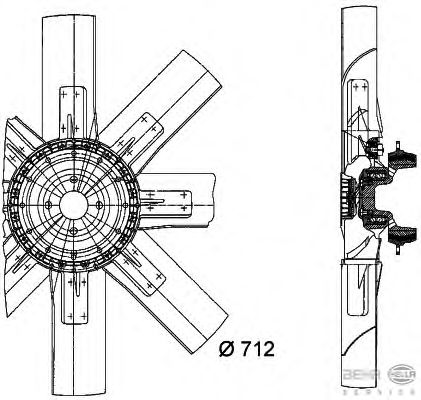 Ventilador, refrigeración del motor 8MV 376 727-971