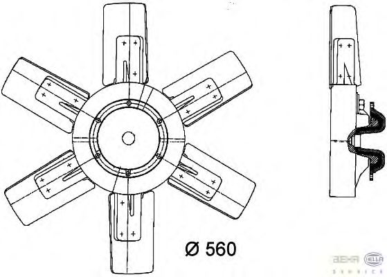 Ventilador, refrigeração do motor 8MV 376 730-751
