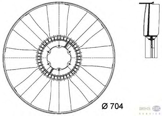 Fan Wheel, engine cooling 8MV 376 733-131