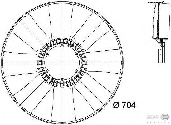 Fan Wheel, engine cooling 8MV 376 741-171