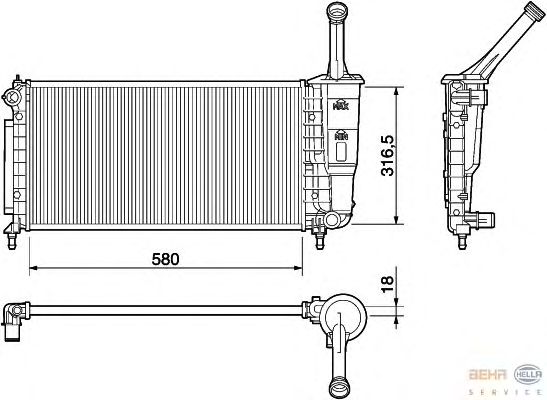 Radiator, engine cooling 8MK 376 754-381