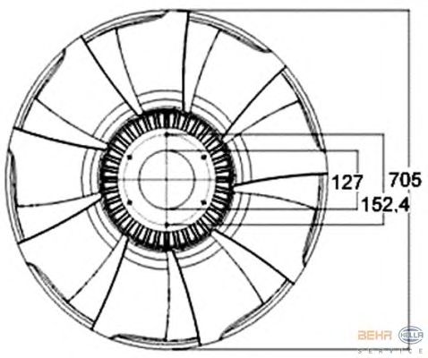 Fan Wheel, engine cooling 8MV 376 758-561