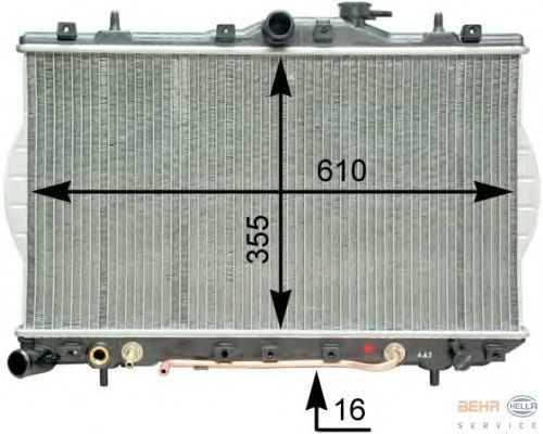 Radiator, engine cooling 8MK 376 762-051