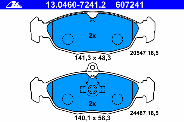 Комплект тормозных колодок, дисковый тормоз 13.0460-7241.2