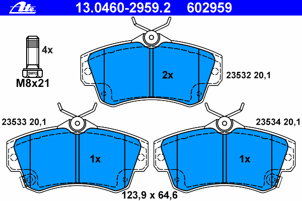 Brake Pad Set, disc brake 13.0460-2959.2