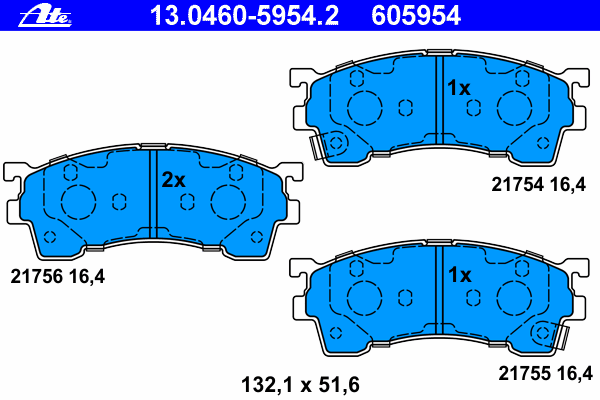 Комплект тормозных колодок, дисковый тормоз 13.0460-5954.2