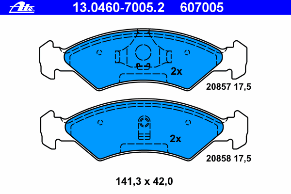 Комплект тормозных колодок, дисковый тормоз 13.0460-7005.2