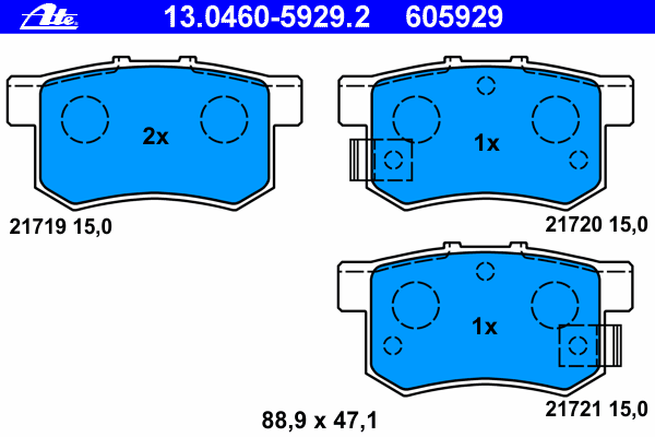 Комплект тормозных колодок, дисковый тормоз 13.0460-5929.2