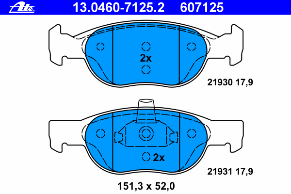 Brake Pad Set, disc brake 13.0460-7125.2