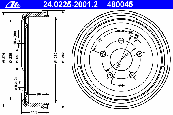 Тормозной барабан 24.0225-2001.2