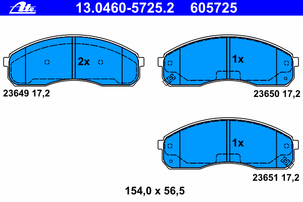 Комплект тормозных колодок, дисковый тормоз 13.0460-5725.2