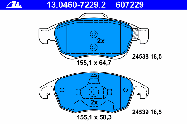 Kit de plaquettes de frein, frein à disque 13.0460-7229.2
