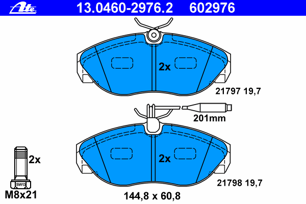 Kit de plaquettes de frein, frein à disque 13.0460-2976.2