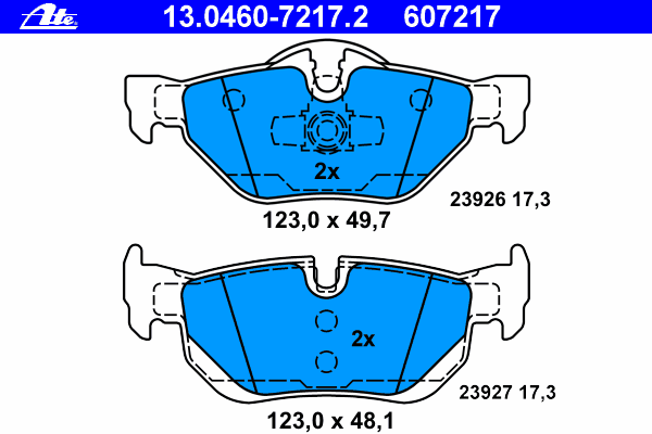 Комплект тормозных колодок, дисковый тормоз 13.0460-7217.2