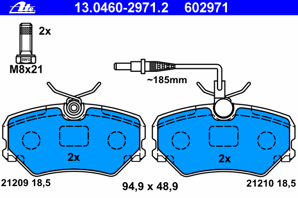 Kit de plaquettes de frein, frein à disque 13.0460-2971.2