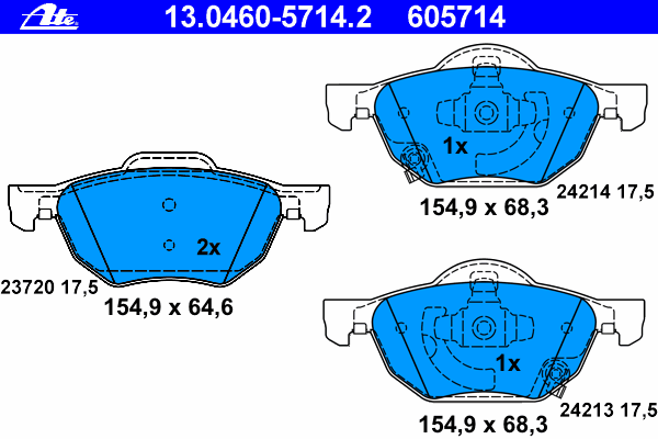 Brake Pad Set, disc brake 13.0460-5714.2