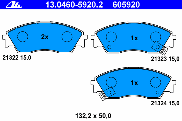 Комплект тормозных колодок, дисковый тормоз 13.0460-5920.2