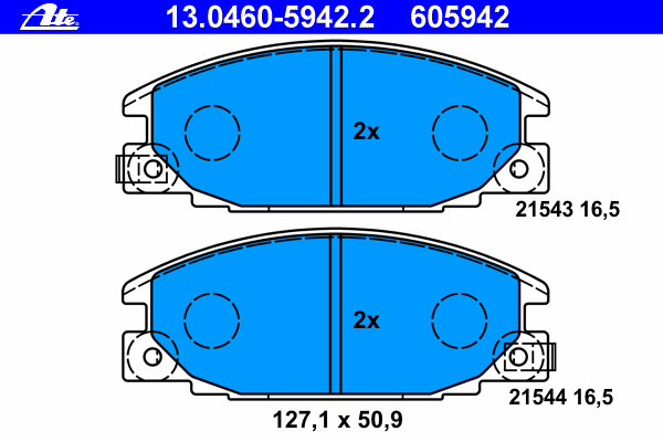 Комплект тормозных колодок, дисковый тормоз 13.0460-5942.2