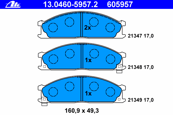 Kit de plaquettes de frein, frein à disque 13.0460-5957.2
