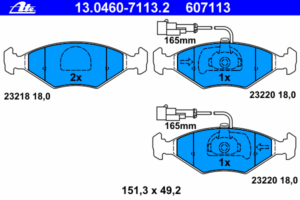 Brake Pad Set, disc brake 13.0460-7113.2