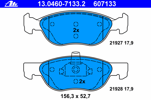 Brake Pad Set, disc brake 13.0460-7133.2