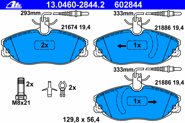 Kit de plaquettes de frein, frein à disque 13.0460-2844.2