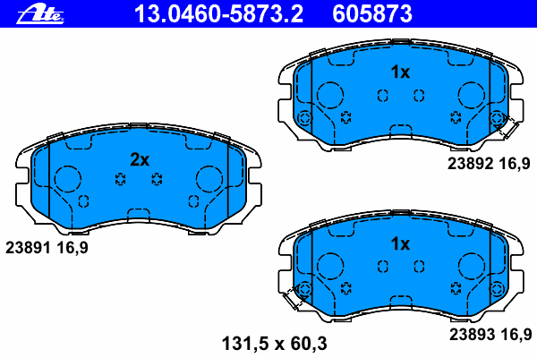Комплект тормозных колодок, дисковый тормоз 13.0460-5873.2