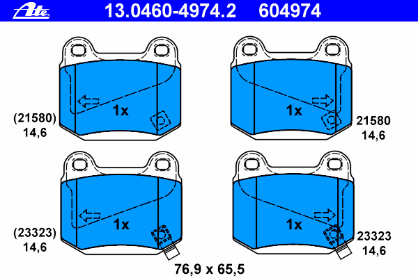 Комплект тормозных колодок, дисковый тормоз 13.0460-4974.2