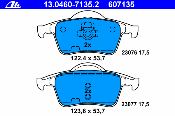Комплект тормозных колодок, дисковый тормоз 13.0460-7135.2