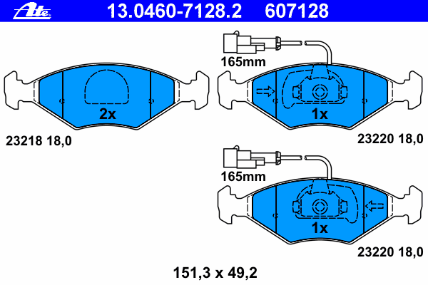Brake Pad Set, disc brake 13.0460-7128.2
