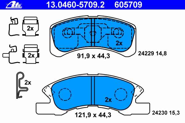 Kit de plaquettes de frein, frein à disque 13.0460-5709.2