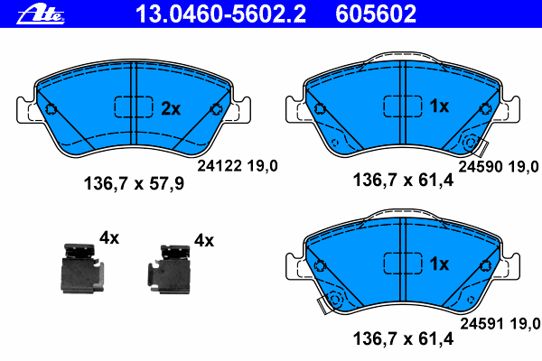 Комплект тормозных колодок, дисковый тормоз 13.0460-5602.2
