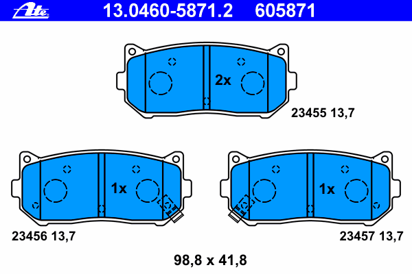 Brake Pad Set, disc brake 13.0460-5871.2