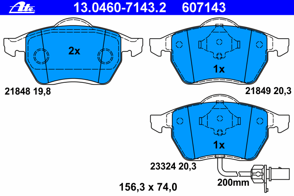 Brake Pad Set, disc brake 13.0460-7143.2